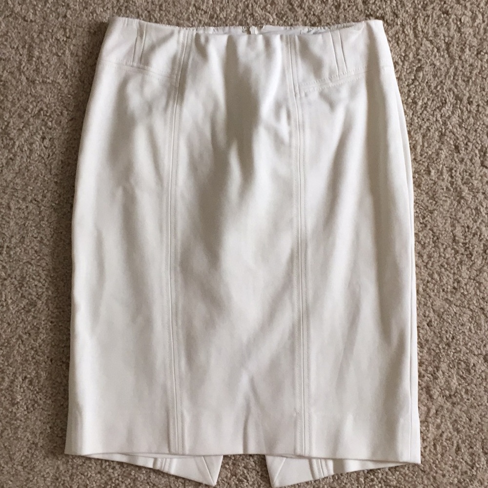 White House Black Market Ivory Pencil Skirt